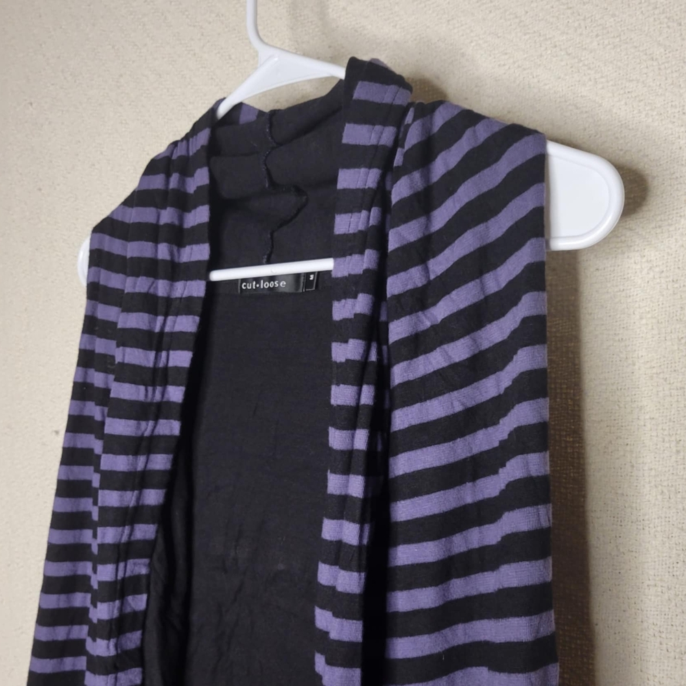 Cut Loose Black Sleeveless Cardigan